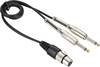 Y kábel 0,6 m, 2 x 6,3 jack dugó/1 x XLR hüvely, fekete, Paccs