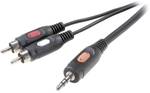 Speaka audio átalakító kábel, 3,5 mm-es jack dugóról 2 db RCA dugóra, 10 m, fehér