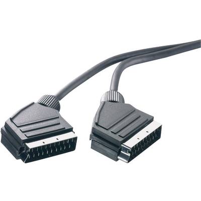SCART AV kábel, 1x SCART dugó - 1x SCART dugó, 1,5 m, fekete, SpeaKa Professional