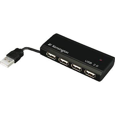 Mini USB 2.0 hub, fekete, Kensington Pocket 33399EU