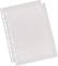 Két átlátszó, szélén lyukasztott műanyag iratgyűjtő egymásra helyezve. Alkalmas papírdokumentumok védelmére és rendszerezésére.