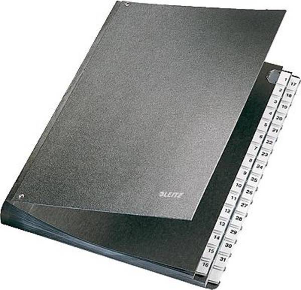 Leitz Pult rendezők 5831-00-95 5831 Kemény karton Fekete DIN A4 Rekeszek száma: 32 1-31