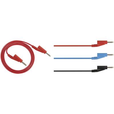 Mérővezeték készlet [ lamellás dugó 4 mm -  lamellás dugó 4 mm] 1 m piros Hameg HZ10R