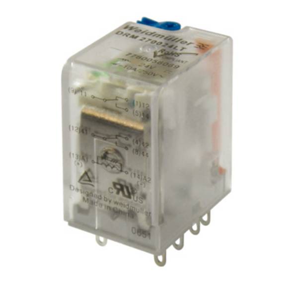 Weidmüller DRM270524/2CO/24V AC Dugaszrelé 24 V/AC 10 A 2 váltó 20 db