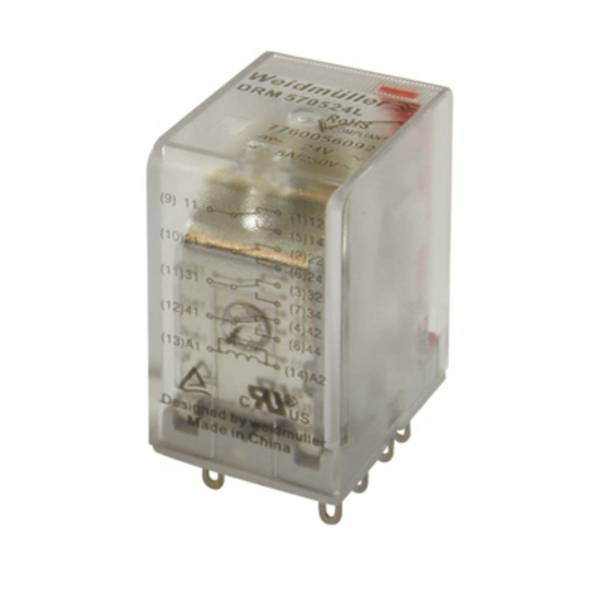Weidmüller DRM570220L/4CO/220V DC Dugaszrelé 220 V/DC 5 A 4 váltó 20 db