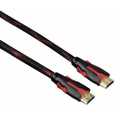 HDMI csatlakozókábel [1x HDMI dugó  1x HDMI dugó] 2 m fekete, piros Hama