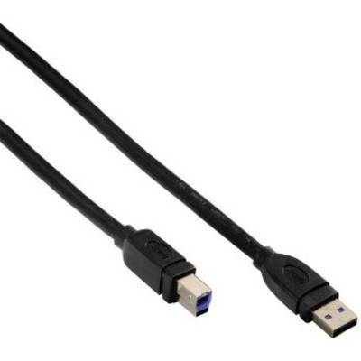USB 3.0 Csatlakozókábel [1x USB 3.0 dugó A - 1x USB 3.0 dugó B] 1.80 m fekete  Hama