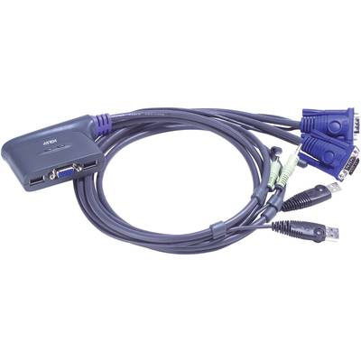 2 portos KVM switch USB-vel és VGA csatlakozókkal Aten CS62US-AT
