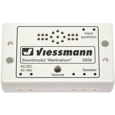 Hangmodul 'Viessmann' felirattal, 'Martinshorn' modell, hangszóró- és szinkronbemenetekkel, 10-16V feszültségtartomány.