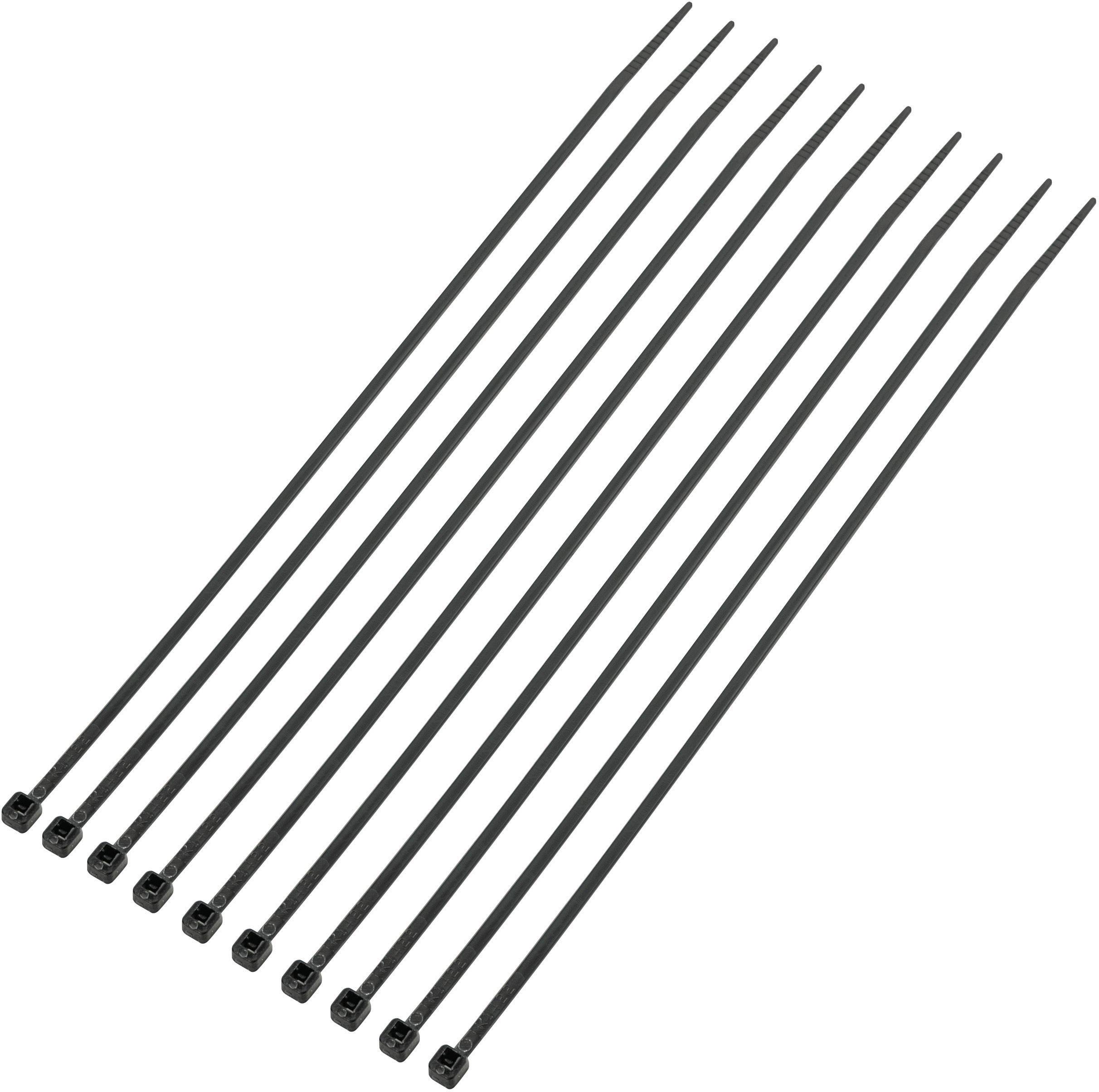 Kábelkötöző 200 mm fekete UV stabilizált Tru Components 1592869 TC-CV200MKBK203 1000 db