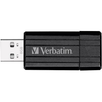 USB stick 8 GB Verbatim Pin Stripe Fekete 49062 USB 2.0