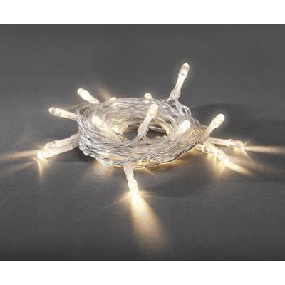 Beltéri LED-es fényfüzér, 30 LED, elemes, 335 cm, melegfehér, Konstsmide 1469-103