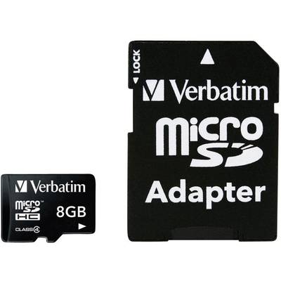 mikro SDHC kártya 8 GB Verbatim 43967 Class 4 SD adapterrel