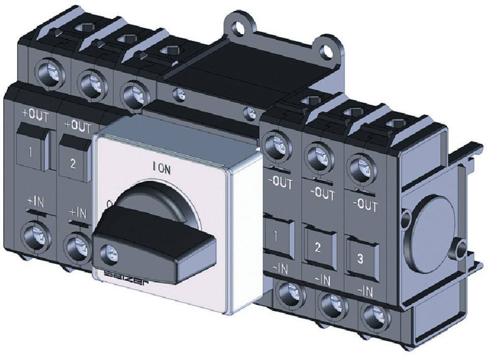 Sälzer D242-85200-026M1 Terhelés elválasztó kapcsoló egyenfeszültség 20 A 1000 V 1 x 90 ° Fekete 1 db darab