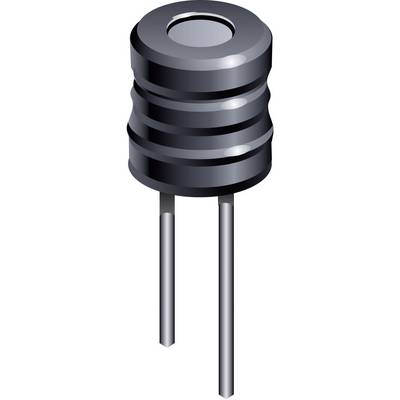 Egy fekete-szürke hengeres elektronikai alkatrész két ezüstös csatlakozóval, amely jellegzetes egy elektrolitikus kondenzátorra.