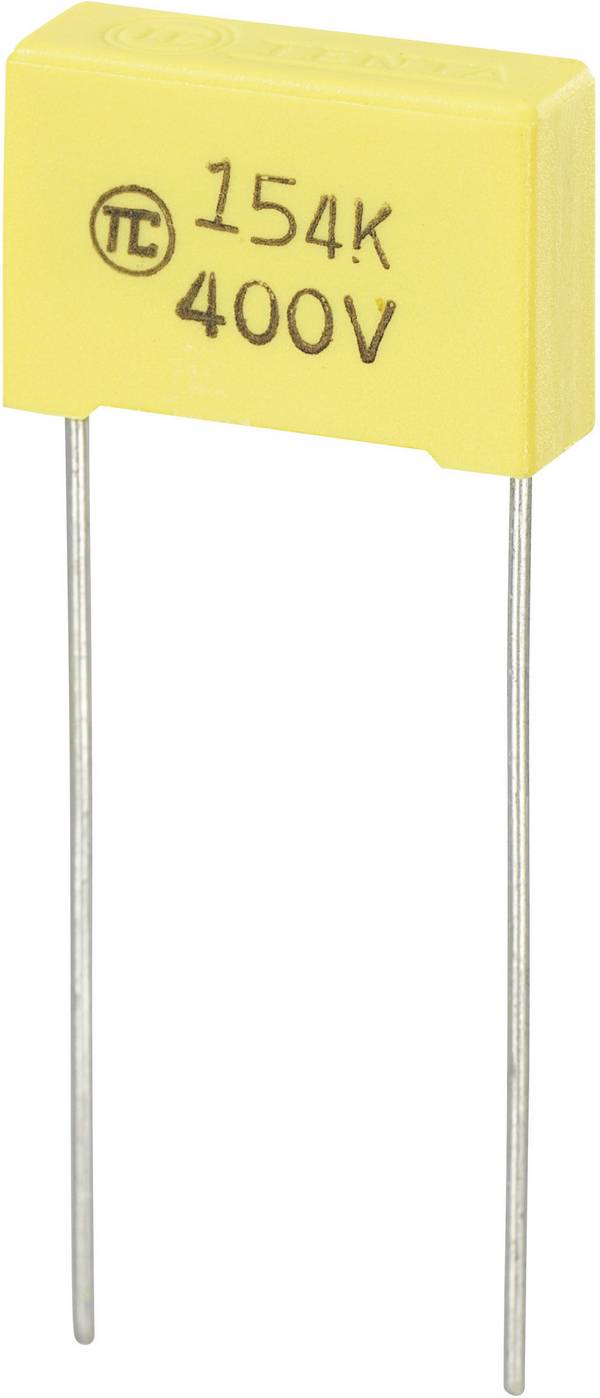 MKS fóliakondenzátor, radiális, álló 0,15 µF 400 V/DC 5 % RM 15 mm 18 x 6 x 12 mm TRU COMPONENTS