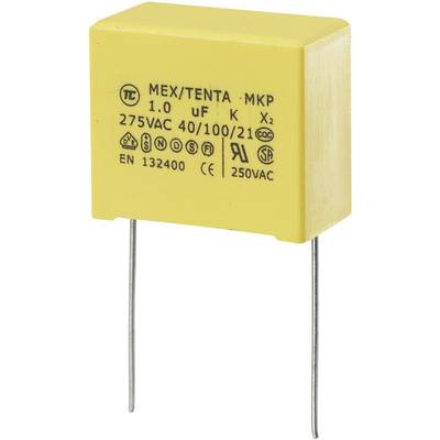 MKP-X2 zavarszűrő kondenzátor, radiális 1 µF 275 V/AC 10 % RM 22,5 mm 26,5 x 14 x 20 mm TRU COMPONENTS MKP-X2