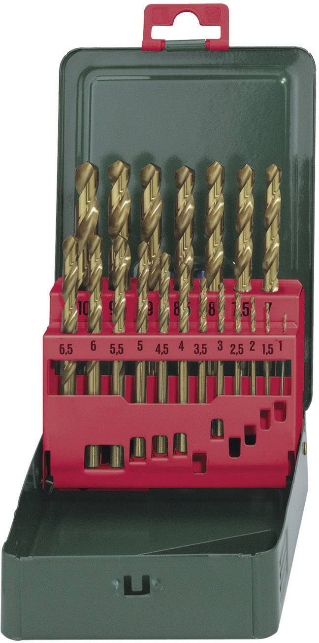 HSS TIN Spirálfúró készlet, 19 részes, DIN 338 Metabo 627156000