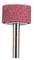 Egy rózsaszínű hengeres csiszolófej, fémnyélre erősítve, semleges háttér előtt.