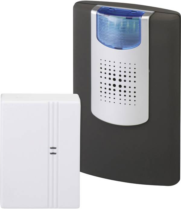 Vezeték nélküli csengő villogó visszajelzővel, max.150m, 433MHz, fekete-fehér, Heidemann HX 70835