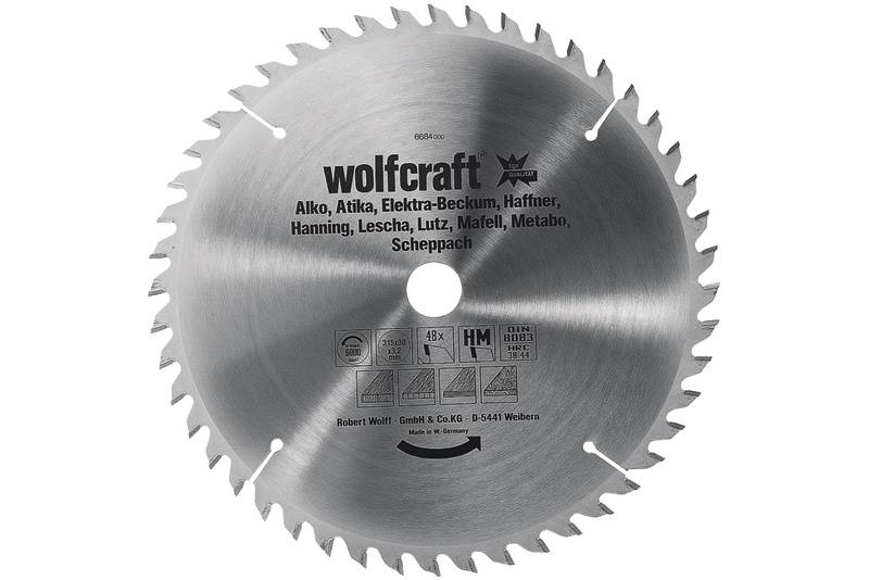 Wolfcraft 6684000 Keményfém körfűrészlap 315 x 30 mm Fogak száma (collonként): 48 1 db