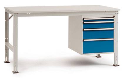 Manuflex AU5847.7016 Egyetlen munkaasztal UNIVERSAL 2000x800x760mm, Pl.Kunst.lichtg. RAL7016 antracit Antracit