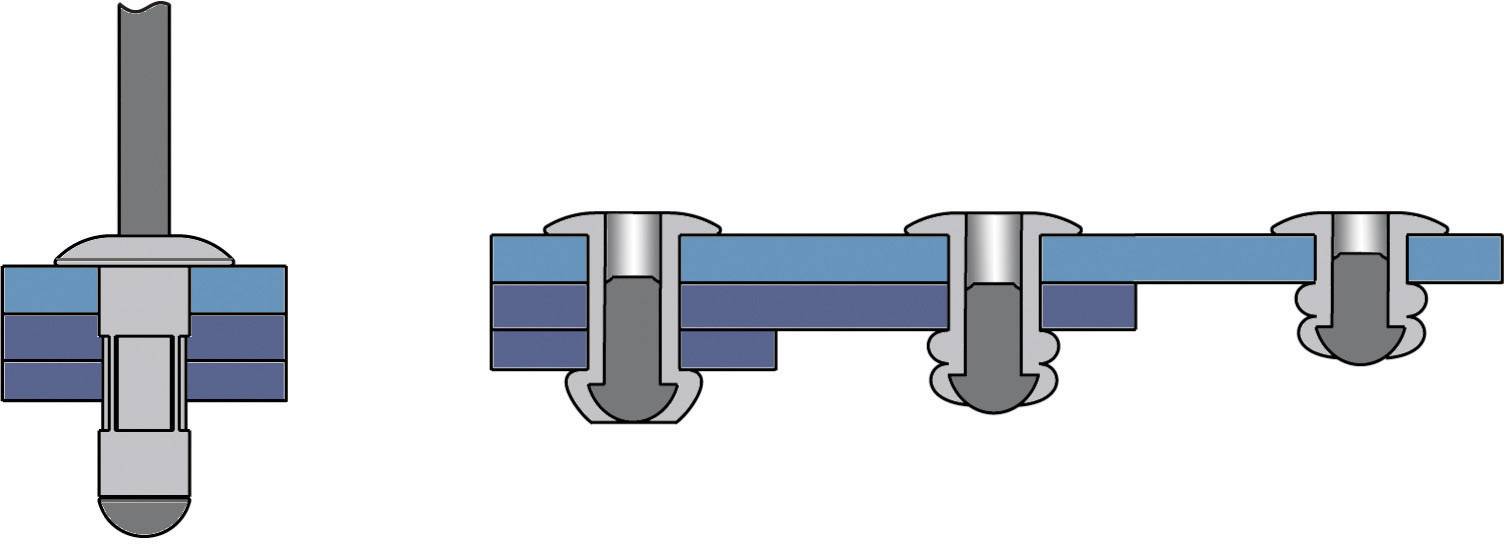 Bralo 1080003208 Popszegecs (Ø x H) 3.2 mm x 8 mm Acél Alumínium 500 db