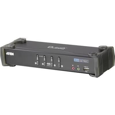 4 portos KVM switch, (billentyűzet, video, egér) elosztó, és USB 2.0 Hub Aten CS1764A-AT-G