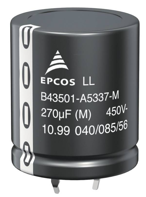 Elektrolit kondenzátor Snap-In RM 10 mm 47 µF 450 V/DC 20 % Ø 22 x 25 mm Epcos B43501-A5476-M