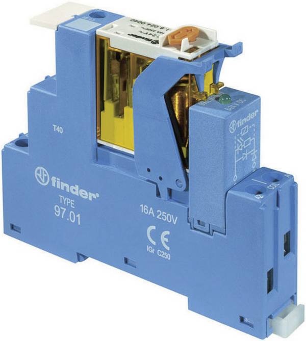 Finder kapcsoló relé, 24V/DC, 1 váltó, 16A, 4C.01.9.024.0050