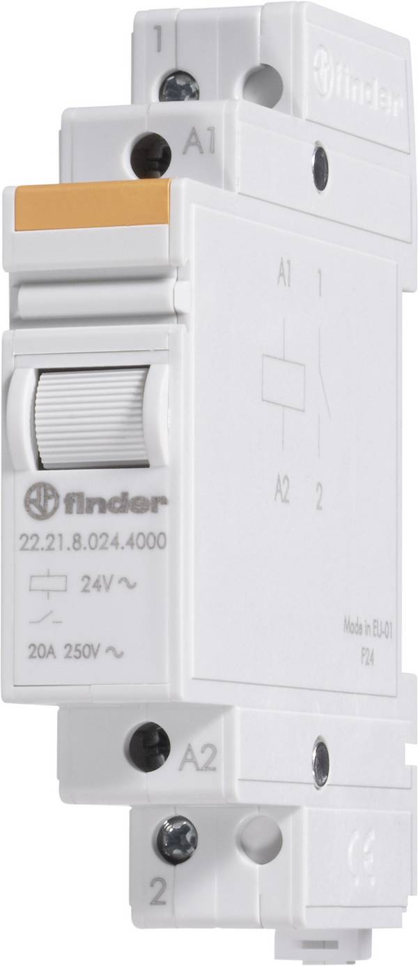 Finder 22.21.8.008.4000 Ipari relé Névleges feszültség: 8 V/AC Max. kapcsolási áram: 20 A 1 záró Tray 1 db