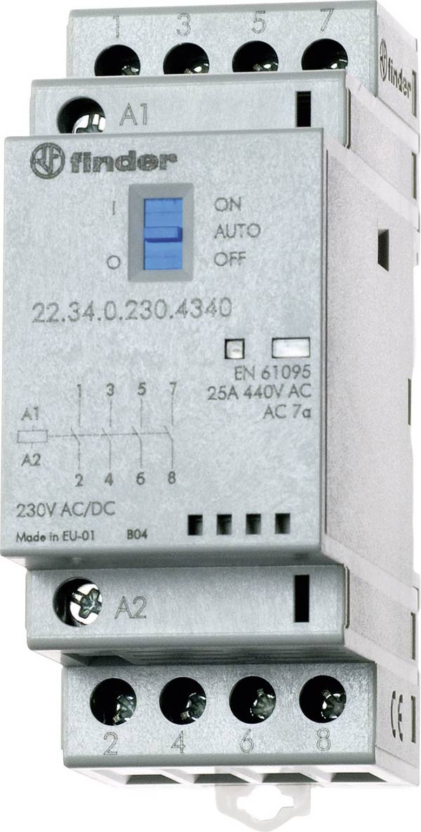 Finder 22.34.0.024.1320 Védő  4 záró  24 V/DC, 24 V/AC 25 A    1 db