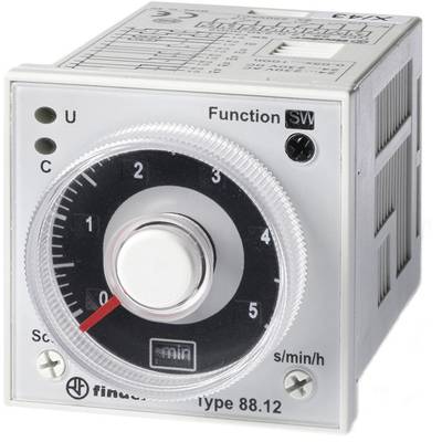 Többfunkciós időzítő relé 24 - 230 V DC/AC 2 váltó, 5 A 250 V/AC 1250 VA, Finder 88.12.0.230.0002