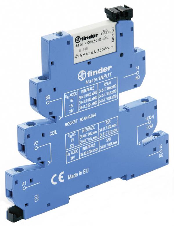Finder 39.41.0.024.5060 Csatoló relé 24 V/DC, 24 V/AC 6 A 1 váltó Tray 1 db