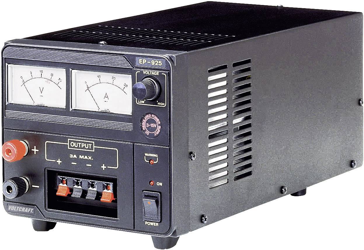 Lineáris labortápegység 3 - 15 V/DC 2 - 25 A 375 W, Voltcraft EP-925