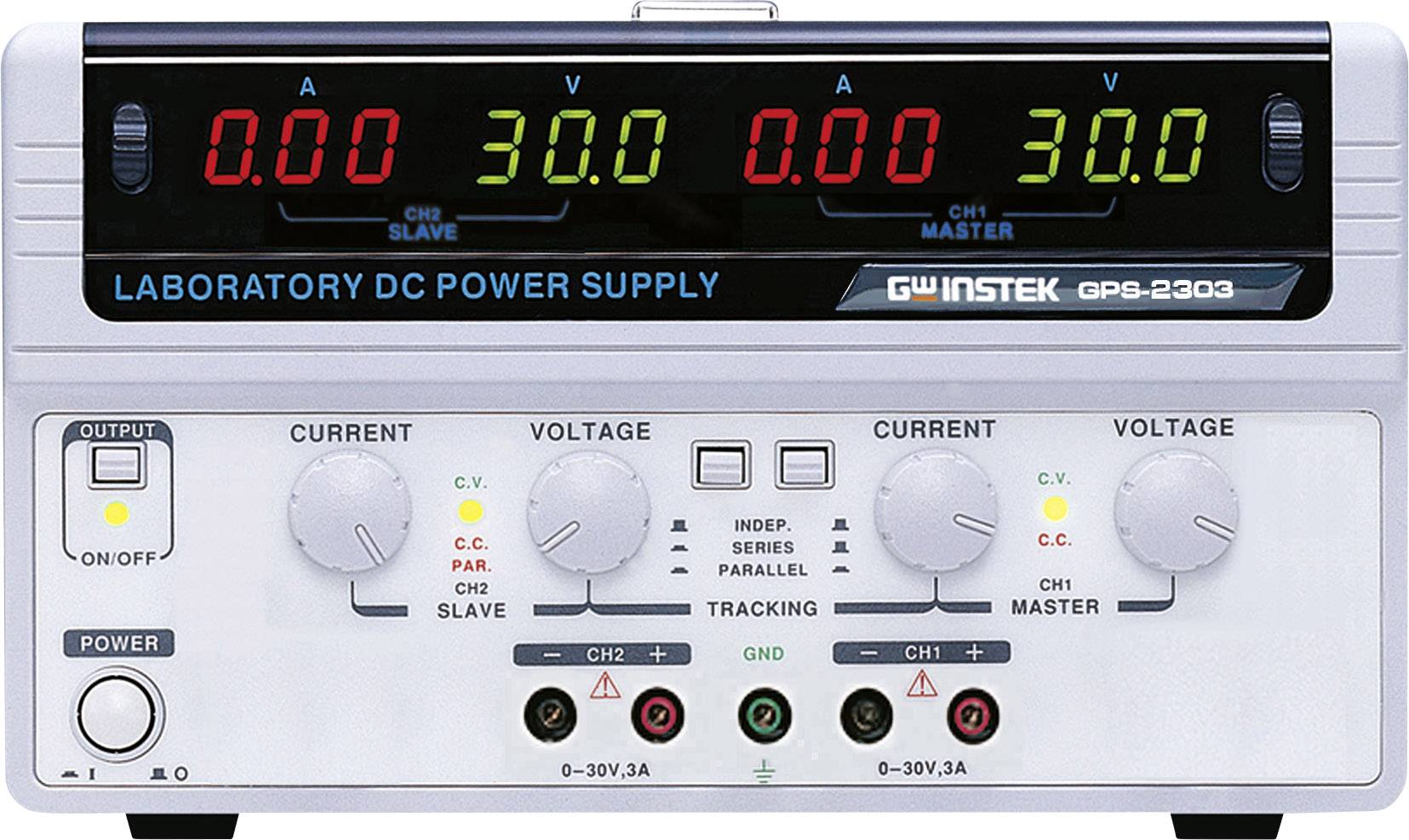 GW Instek GPS-2303 Labortápegység, szabályozható Kalibráció (ISO) 0 - 30 V/DC 0 - 3 A 180 W Kimenetek száma 2 x