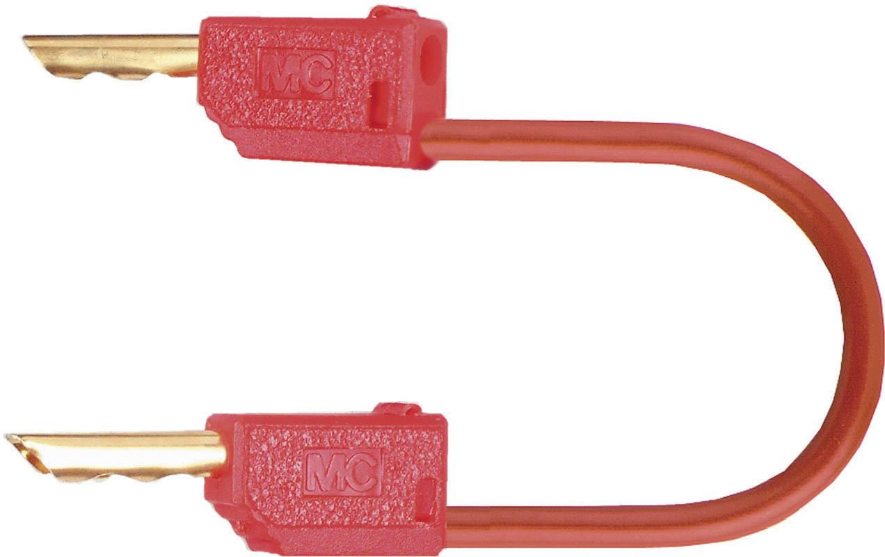Mérőzsinór, mérővezeték 2db 2mm-es banándugóval 0.5 mm² PVC, 0.60m piros MultiContact LK2-F