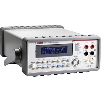 Elektronikus multiméter kijelzővel, amely '000069 mV DC' értéket mutat. Elején különböző bemeneti és gombos beviteli lehetőségekkel.