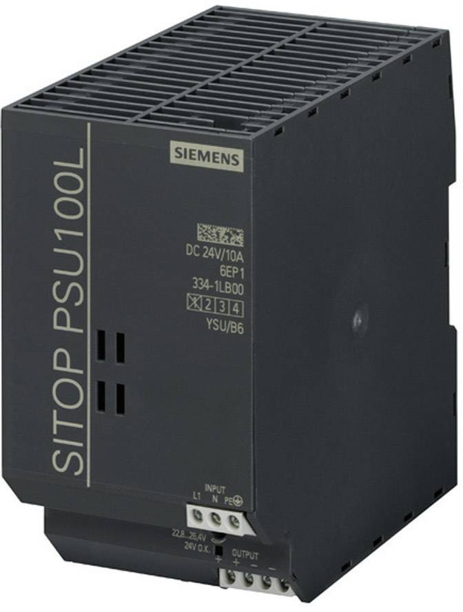 Siemens 6EP13341LB00 Kalapsínes tápegység 24 V/DC 10 A 240 W Kimenetek száma:1 x Tartalom, tartalmi egységek rendelésenként 1 db