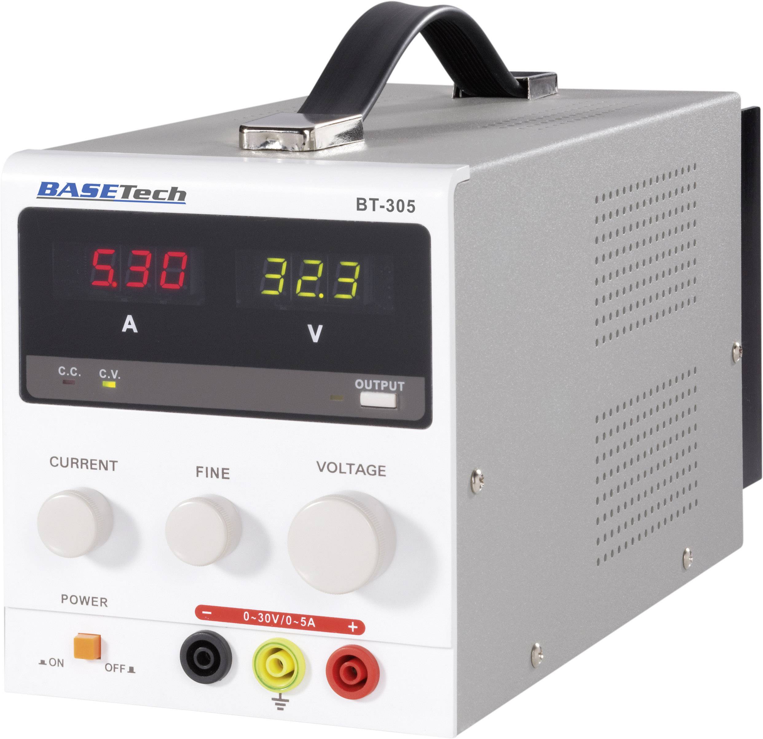 Szabályozható lineáris labortápegység 0-30V/DC 0-5A 150W, Basetech BT-305