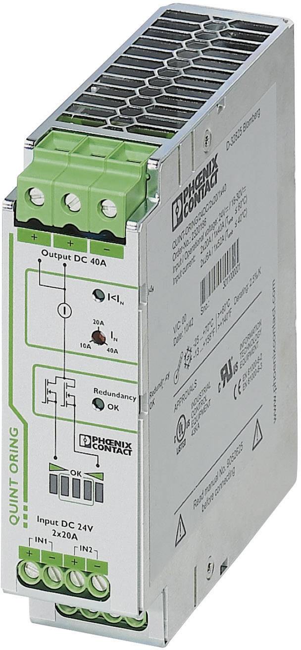 Phoenix Contact 2320186 Kalapsínes redundancia modul (DIN-Rail) 40 A Kimenetek száma: 1 x