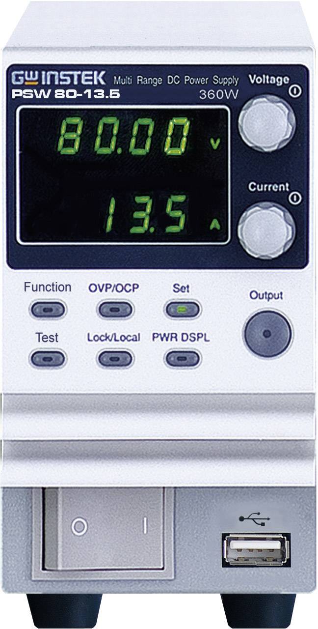 GW Instek PSW80-13,5 Labortápegység, szabályozható Kalibráció (ISO) 0 - 80 V/DC 0 - 13 A 360 W Kimenetek száma 1 x