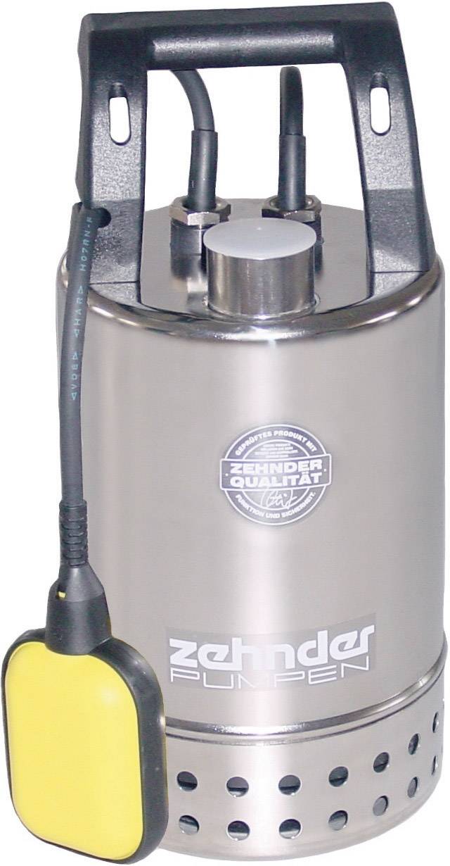 Zehnder márkájú szivattyú rozsdamentes acél házzal és sárga úszókapcsolóval a kábelen. Kiváló szennyvíz alkalmazásokhoz.