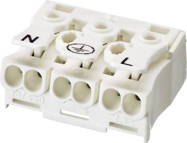 Lámpatest sorkapocsblokk 3 pólusú, 2,5 mm² 16A, fehér, Adels-Contact 041013