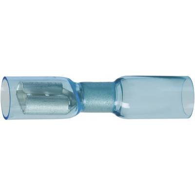 Lapos csúszósaru hüvely zsugorcsővel 6,3 x 0,8 mm, szigetelt, kék, vízálló, DSG Canusa 7934200502
