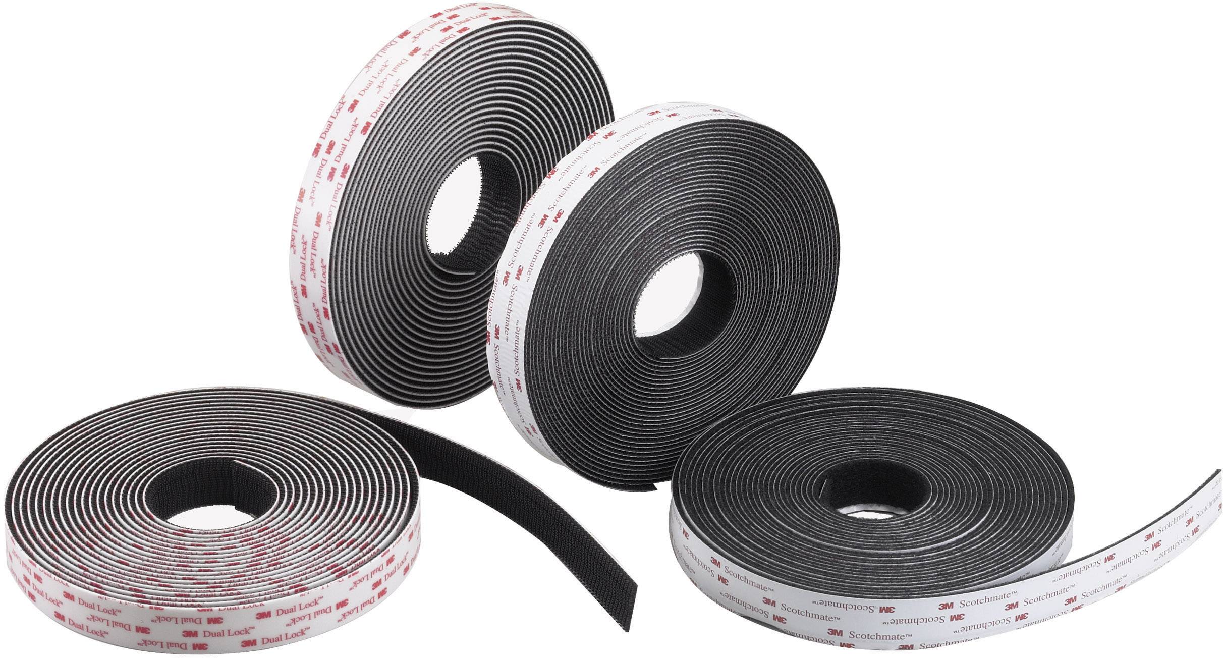 Öntapadós tépőzár 1000 x 19 mm, fekete, 3M SJ 3550-1