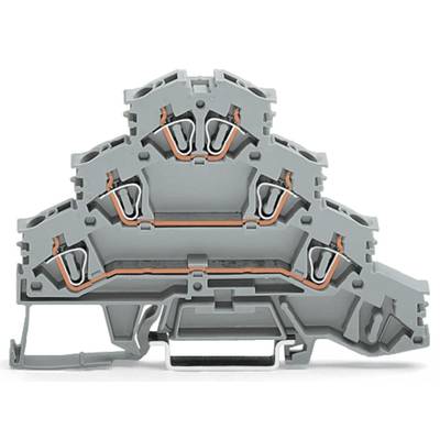 WAGO 281-532 Négyszintes átmenő kapocs 6 mm Rugó Kiosztás: L Szürke 50 db