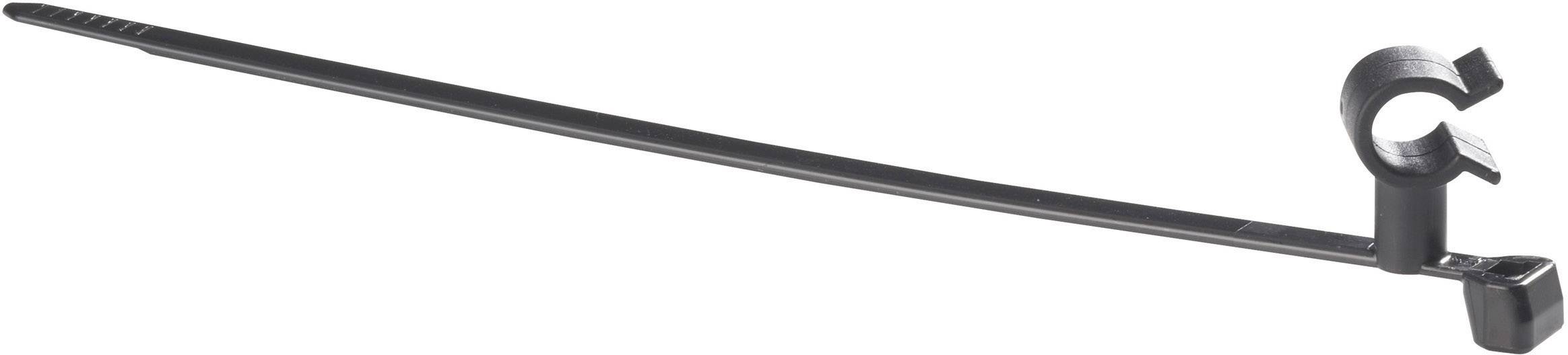 HellermannTyton 155-31202 T50SVC5-PA66HS-BK Kábelkötöző 4.70 mm Fekete Peremes rögzítéssel, Forgatható tartóval 1 db