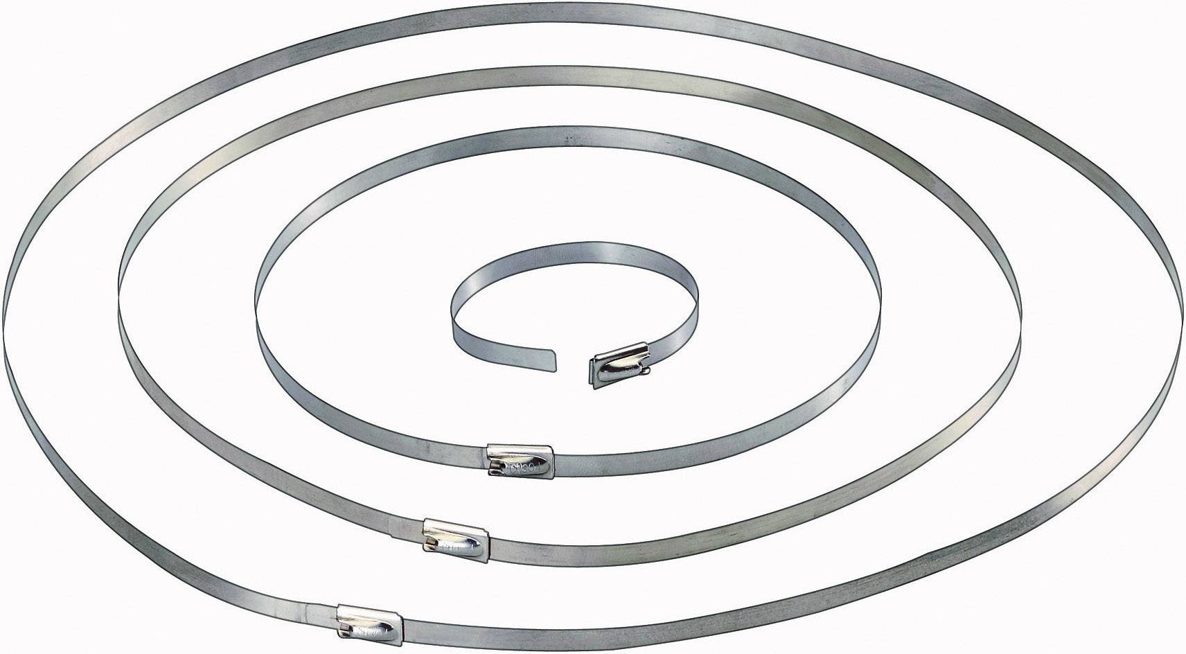 Kábelkötegelő, rozsdamentes acél, 201 x 4.6 mm, 10 db, Tru Components