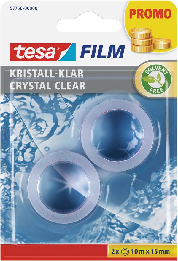 Ragasztószalag, átlátszó, 2 x 10 m x 15 mm, TESA TESAFILM®